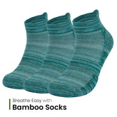 Mush Bamboo Ultra Soft, Anti Odor, Breathable, Anti Blister Ankle Socks for Men & Women for Casual & Sports Wear (Pack of 3, Melange Green)